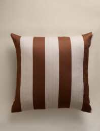 M&S Pure Cotton Stripe Cushion Cover Caramel