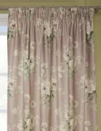 Sanderson Adele Chenille Pencil Pleat Curtains Pink Mix