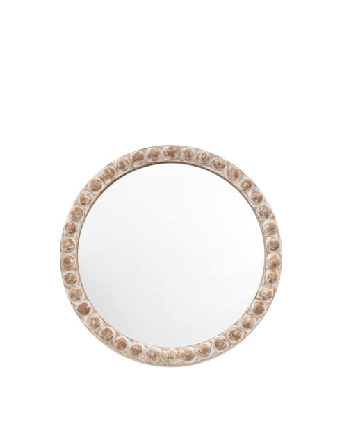 Gallery Home Millbrook Wooden Small Round Wall Mirror Natural