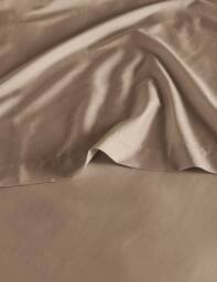 Bedfolk Pure Cotton 300 Thread Count Flat Sheet Light Brown
