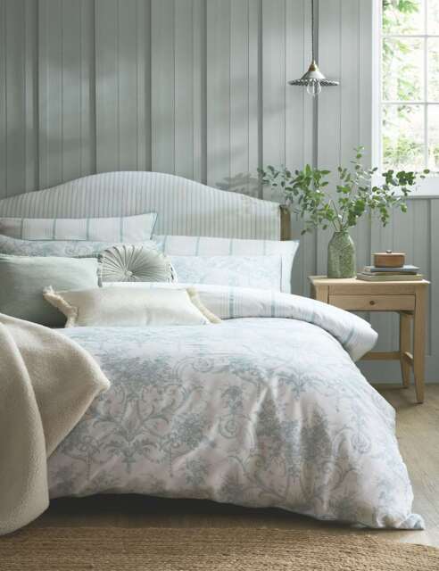 Laura Ashley Tuileries Pure Cotton Sateen Bedding Set Blue Mix