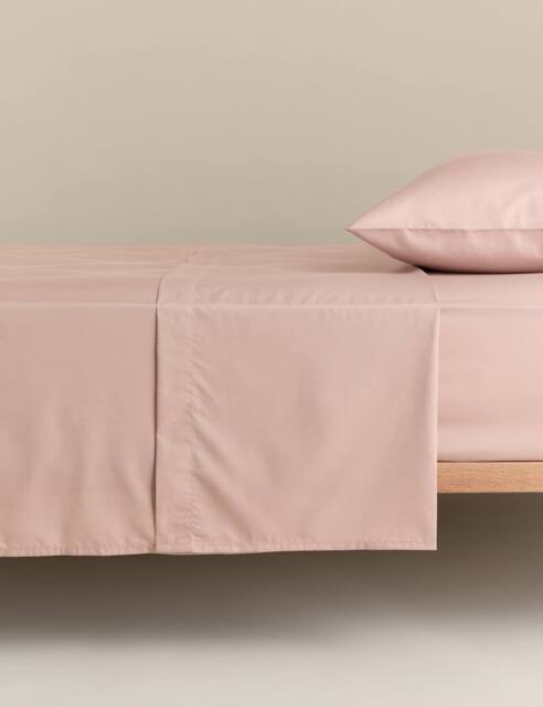M&S Stay Cool Lyocell Rich Flat Sheet Blush Pink