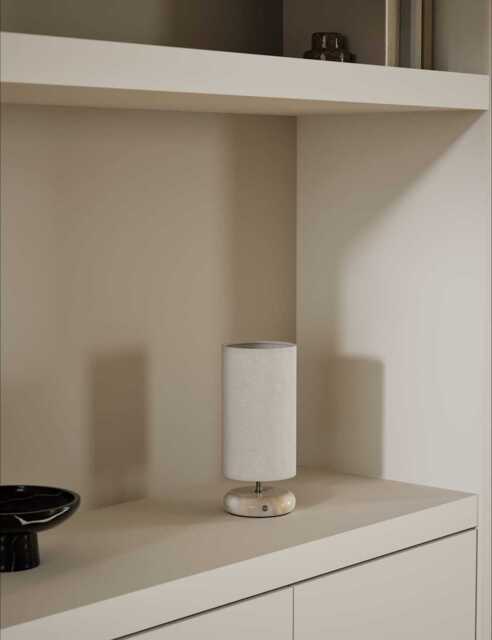 M&S Rechargeable Pebble Stone Effect Table Lamp Brown