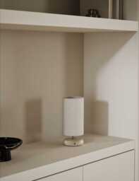 M&S Rechargeable Pebble Stone Effect Table Lamp Brown
