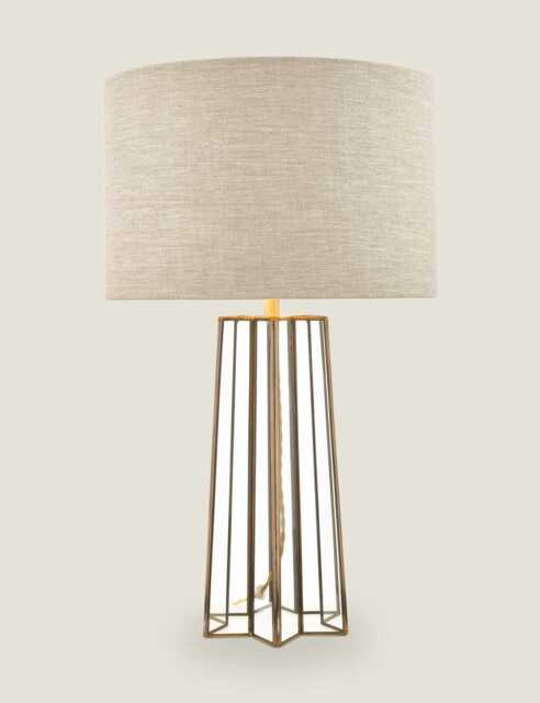 Laura Ashley Star Glass Table Lamp Antique Brass