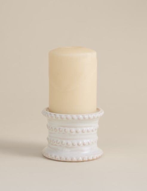 M&S Bobble Pillar Candle Holder Neutral