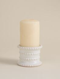 M&S Bobble Pillar Candle Holder Neutral