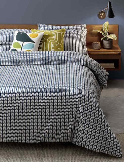 Orla Kiely 2 Pack Pure Cotton Floral Pillowcases Blue Mix