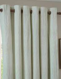YARD Hebden Striped Blackout Eyelet Curtains Green Mix