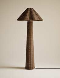 M&S Wicker Scallop Flare Floor Lamp Natural