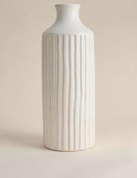 M&S Extra Large Ridged Ceramic Vase White