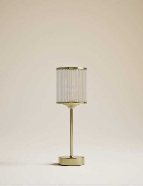 M&S Monroe Rechargeable Table Lamp Antique Brass