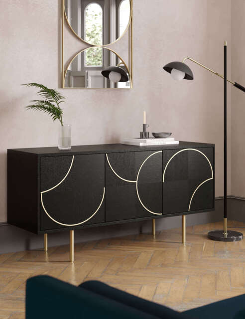 M&S X Swoon Odette Large Sideboard - Black, Black