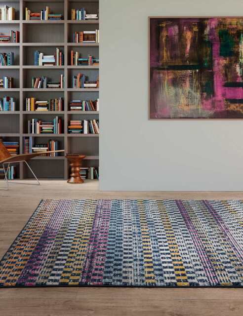 Asiatic Muse Check Bright Woven Rug Multi