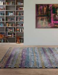 Asiatic Muse Check Bright Woven Rug Multi