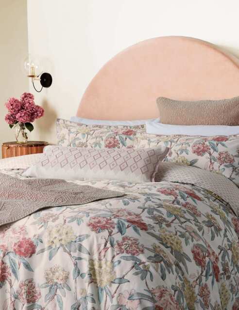 Bedeck of Belfast Pure Cotton Marielle Square Pillowcase Coral