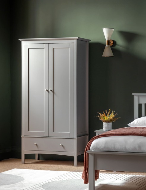 Gallery Direct Hastings Grey Double Wardrobe Grey