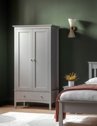 Gallery Direct Hastings Grey Double Wardrobe Grey
