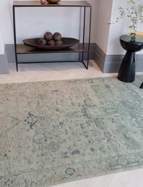 Asiatic Kaya Vida Vintage Style Flatweave Rug Green