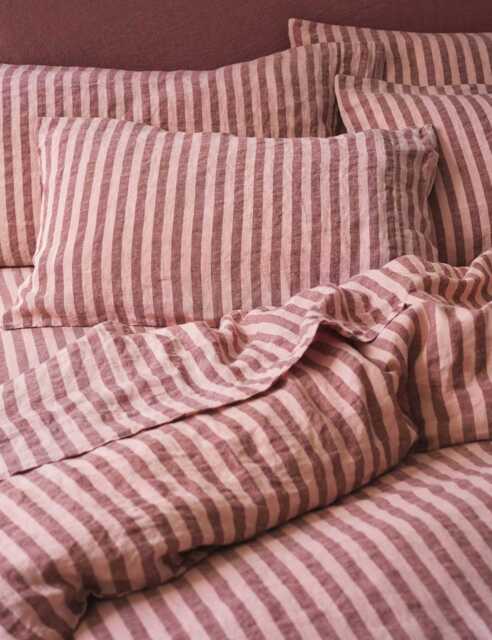 Piglet In Bed 2 Pack Linen Rich Pembroke Pillowcases Pink Mix