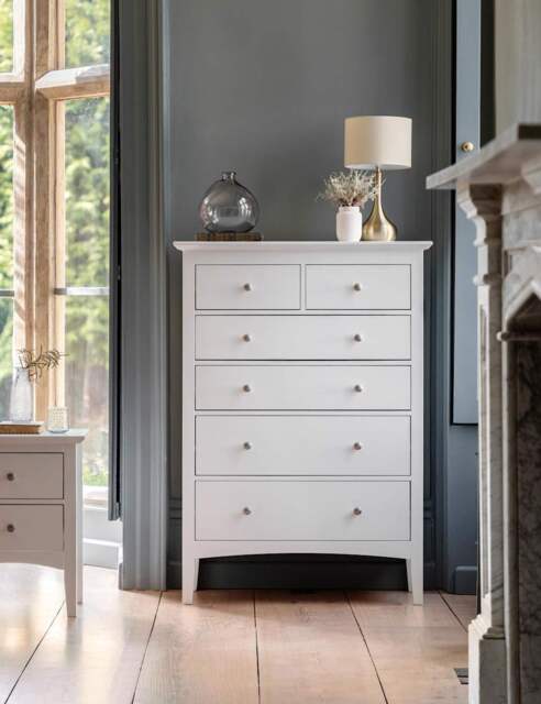 Gallery Direct Hastings White 6 Drawer Chest Soft White