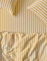 Piglet In Bed Linen Rich Pembroke Stripe Fitted Sheet Yellow Mix