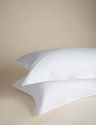 M&S 2 Pack Egyptian Cotton 230 Thread Count Crisp Oxford Pillowcases Ice White