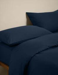 M&S Cotton Rich Bedding Set Navy
