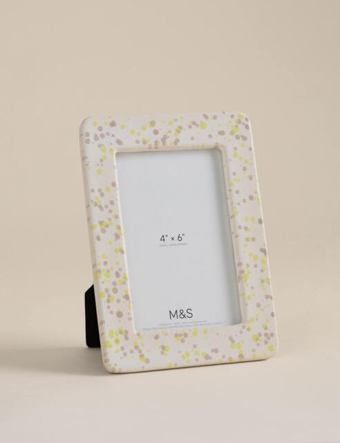 M&S Splatter Ceramic Photo Frame 4x6 inch Multi