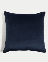 M&S Velvet Piped Large Cushion Navy