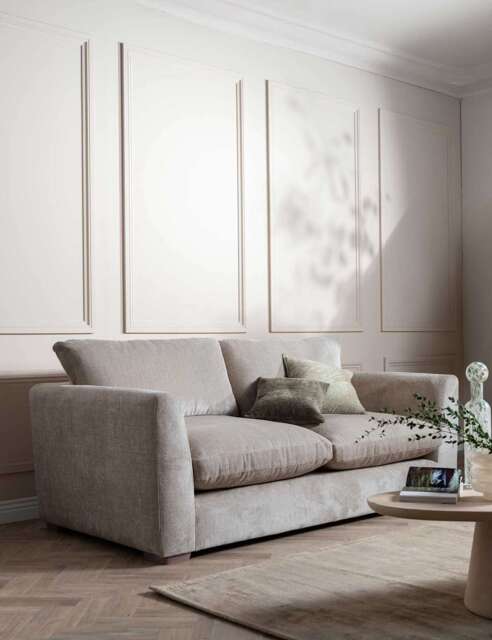 BARKER AND STONEHOUSE Palmer Textured Chenille 3 Seater Sofa Grey