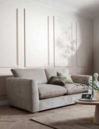 BARKER AND STONEHOUSE Palmer Textured Chenille 3 Seater Sofa Grey