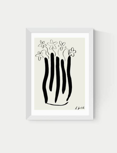 East End Prints Abstract Vase Framed Art White