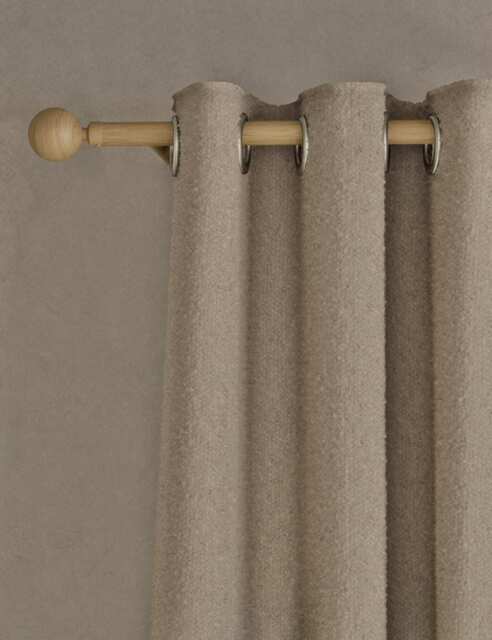 M&S Bouclé Eyelet Curtains Taupe