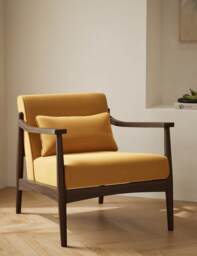 Gallery Direct Sherwood Dark Oak Velvet Accent Chair Gold