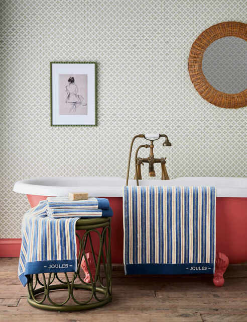Joules Grove Stripe Towel Blue Mix