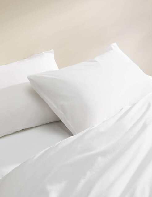 M&S 2 Pack Cotton Rich Pillowcases White
