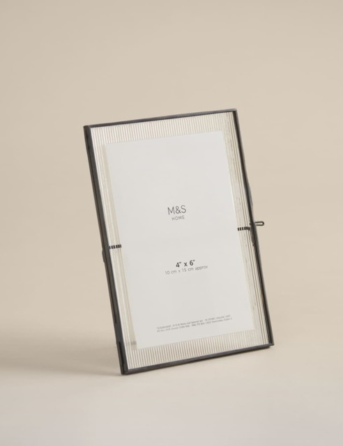 M&S Ribbed Glass Photo Frame 4x6 inch Gunmetal