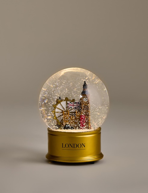 M&S Light Up London Snow Globe Gold