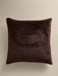 M&S Velvet Supersoft Cushion Chocolate