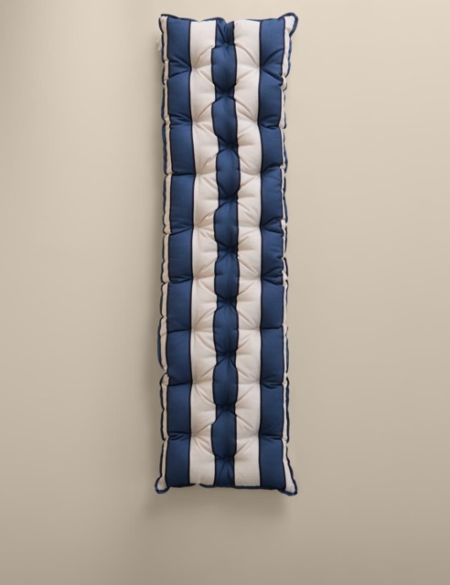 M&S Striped Outdoor Bench Pad Blue Mix