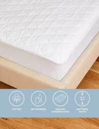 Sleep Solutions Quilted Waterproof Extra Deep Mattress Protector White