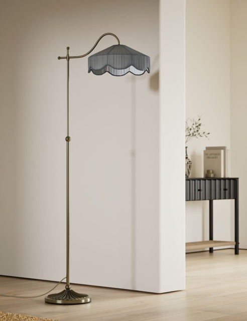 M&S Winnie Pleated Floor Lamp Antique Brass