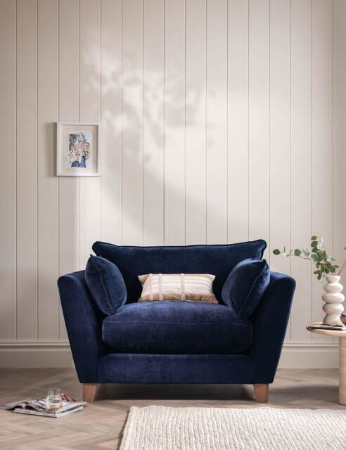 BARKER AND STONEHOUSE Irving Chenille Snuggle Chair Navy