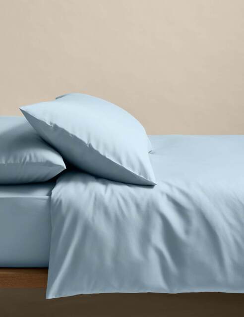 M&S Stay Cool Lyocell Rich Bedding Set Dusty Blue
