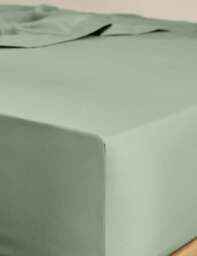 M&S Egyptian Cotton 400 Thread Count Silky StayPut Fitted Sheet Sage