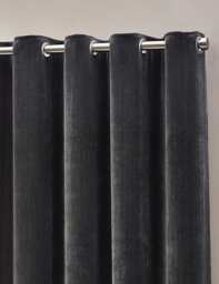 YARD Chenille Velvet Eyelet Curtains Charcoal