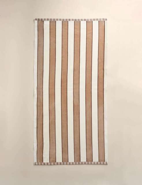 M&S Pure Cotton Sand Resistant Beach Towel Neutral