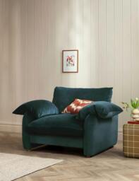 BARKER AND STONEHOUSE Orson Chenille Snuggle Chair Blue