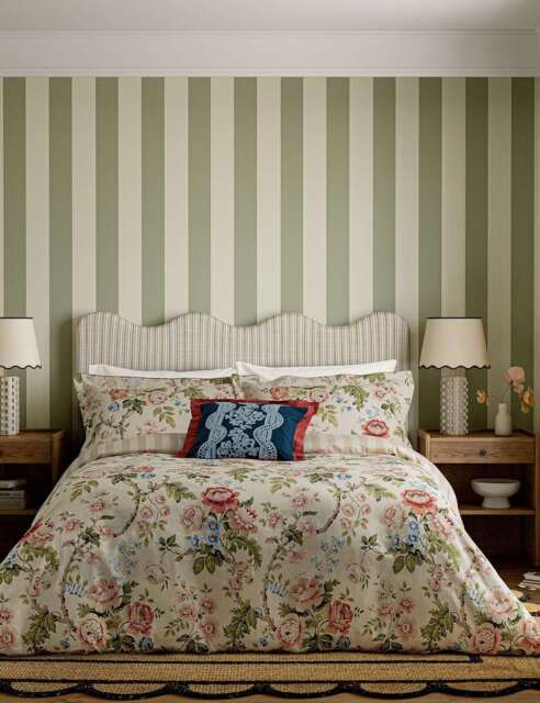 Sanderson Aubrey & Hykenham Embroidered Cushion Indigo